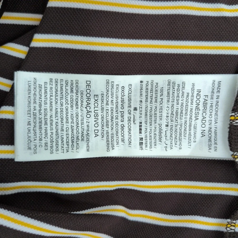 NIKE San Diego Padres Mens Dri-FIT Striped Logo Golf Polo Shirt Brown XL